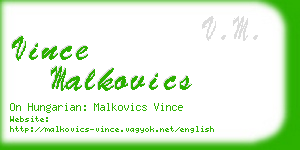 vince malkovics business card